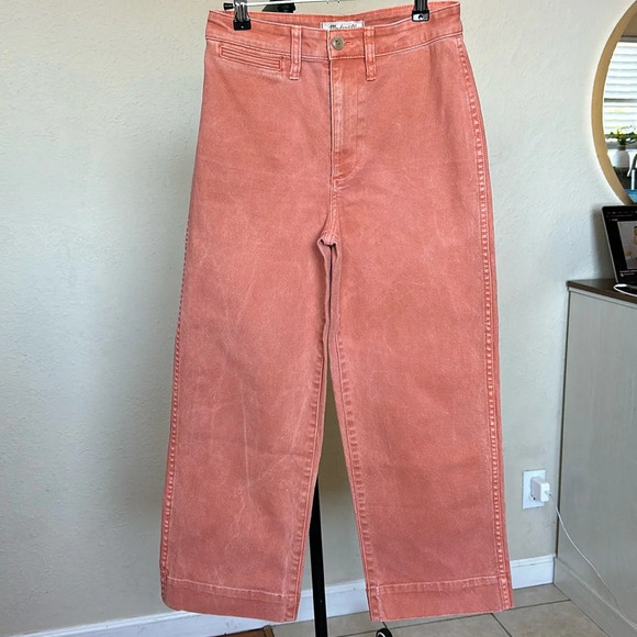 Madewell Slim Emmett‎ Wide-Leg Crop Pants in Sweet Dahlia Size 25 - Picture 4 of 12